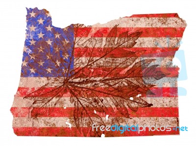 Flag Patterned Oregon State Stock Image