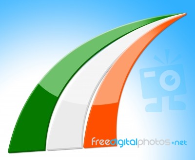 Flag Stripes Means National Nation And Ireland Stock Image