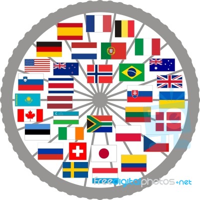 Flags Of Countries Of The Tour De France 2013 Stock Image