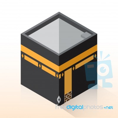 Flat 3d Design Kaaba, Mecca Isometric -  Illustration Stock Image