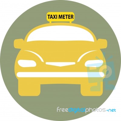 Flat Design Of Taxi Car  Illustration Stock Image