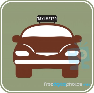 Flat Design Of Taxi Car  Illustration Stock Image