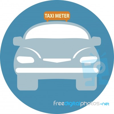 Flat Design Of Taxi Car  Illustration Stock Image