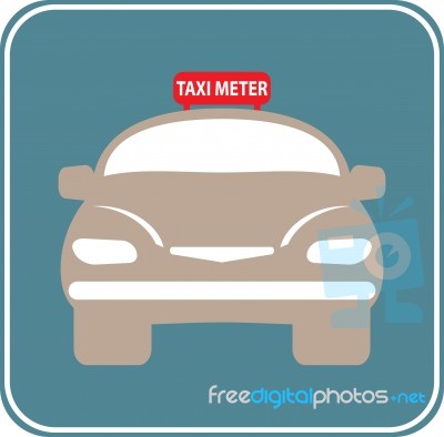 Flat Design Of Taxi Car  Illustration Stock Image