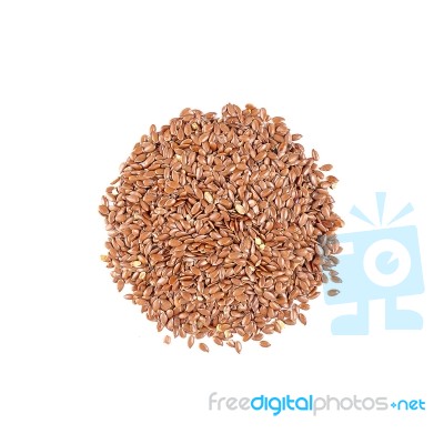 Flax Seeds Isolated On White Background Stock Photo