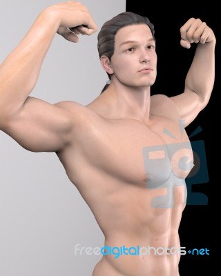 Flexing Male Model Stock Image