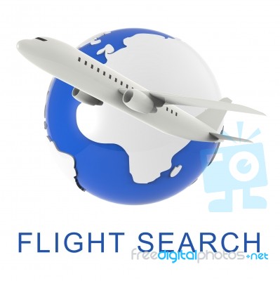Flight Search Shows Gathering Data And Air 3d Rendering Stock Image