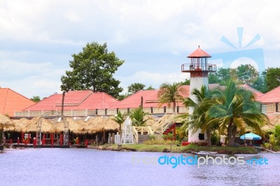 Floating Market Landscape Stock Photo