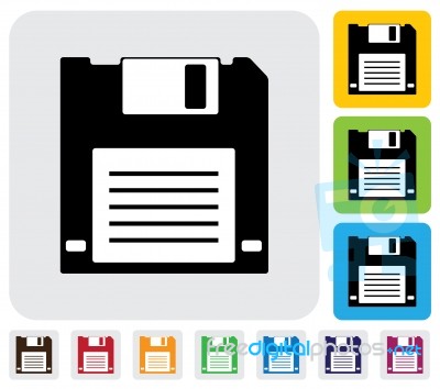 Floppy Disk For Saving Data Icon(symbol)- Simple  Graphic Stock Image