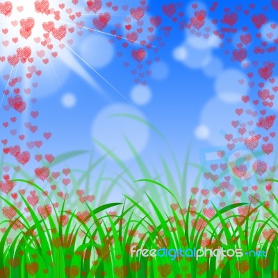 Floral Hearts Means Valentine Day And Affection Stock Image