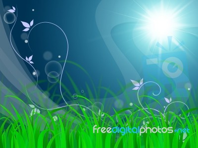 Floral Horizon Background Means Environmental Care Or Clear Scen… Stock Image