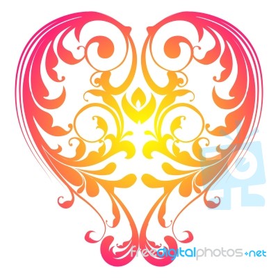 Floral Swirly Heart Stock Image