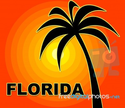 Florida Holiday Indicates Go On Leave And Summer Stock Image