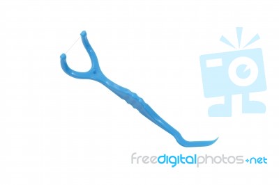 Floss Toothpick On White Background Stock Photo