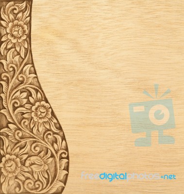Flower Carved Frame Stock Photo