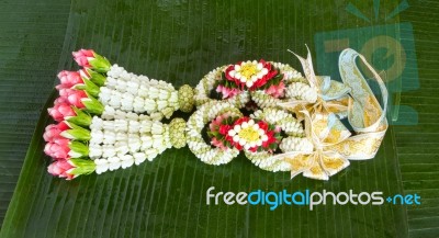 Flower Garland Thai Style Stock Photo