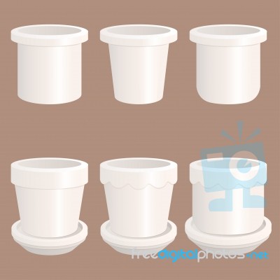 Flower Pots Stock Photo