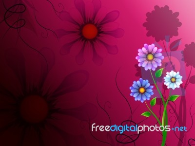Flowers Background Shows Blossoming Growth And Nature
 Stock Image