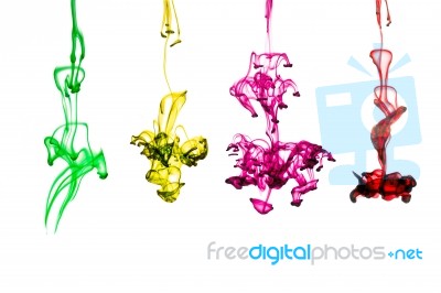  Flowing Color Ink Stock Photo