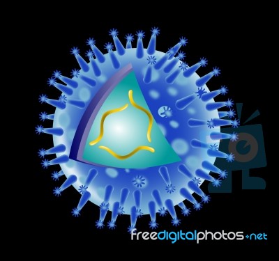 Flu Virus Structure Stock Image