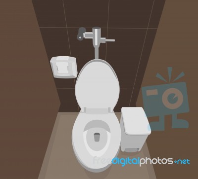 Flush Toilet Scene Stock Image