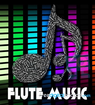 Flute Music Means Sound Track And Audio Stock Image
