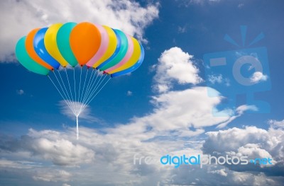 Flying Balloons Stock Photo