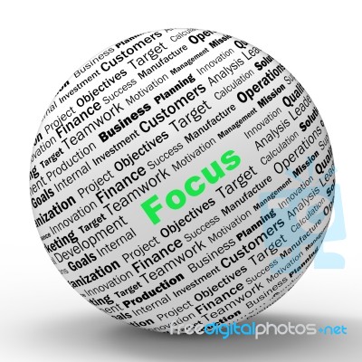 Focus Sphere Definition Shows Concentration And Targeting Stock Image