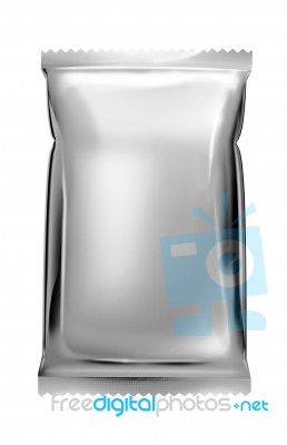 Foil Package Bag Isolated On White Stock Image