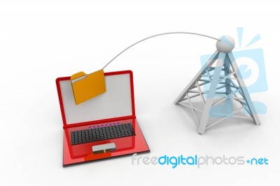 Folder And Antenna  Stock Image