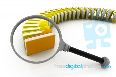 Folder Search Concept, 3d Render Stock Image