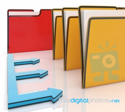 Folders Or Files Shows Administration And Organized Stock Image
