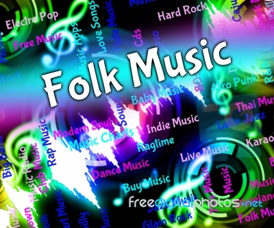 Folk Music Represents Sound Tracks And Harmonies Stock Image