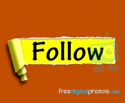 Follow Word Means Following On Social Media For Updates Stock Image