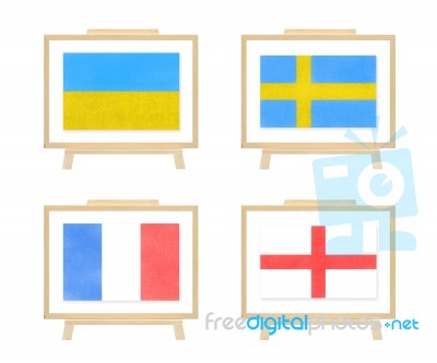Football 2012 D group nations flag Stock Image