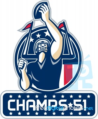 Football Champs 51 New England Retro Stock Image