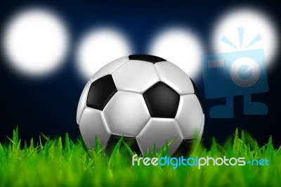 Football On Grass Stock Image