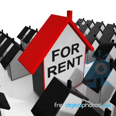 For Rent House Means Leasing To Tenants Stock Image