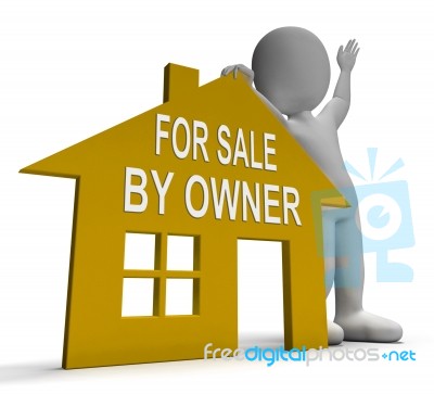 For Sale By Owner House Shows Selling Without Agent Stock Image