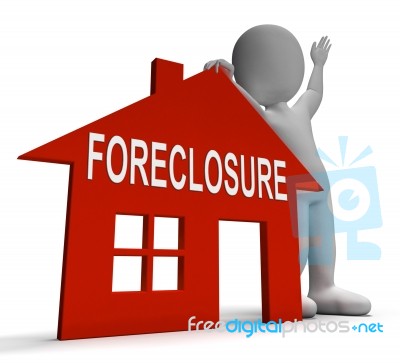 Foreclosure House Shows Repossession And Sale By Lender Stock Image