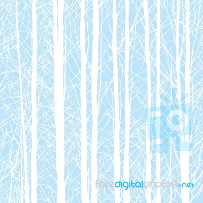 Forest Winter Trees Background -  Illustration Stock Image