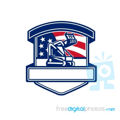 Forestry Cutter Usa Flag Badge Stock Image