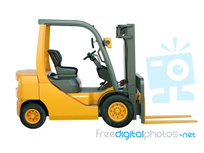 Forklift Truck Isolated Stock Image
