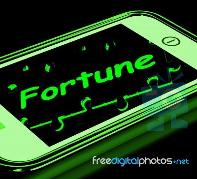 Fortune On Smartphone Shows Mobile Fortune Teller Stock Image
