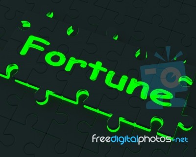 Fortune Puzzle Shows Good Luck Stock Image