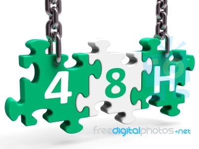 Forty Eight Hour On Puzzle Shows 48h 48hr Service Stock Image