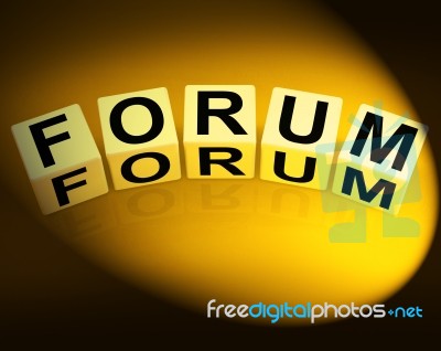 Forum Dice Show Advice Or Social Media Or Conference Stock Image
