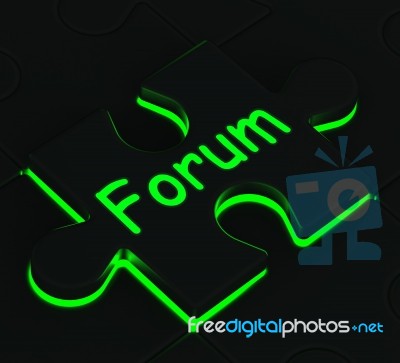 Forum Puzzle Shows Community Chat Stock Image