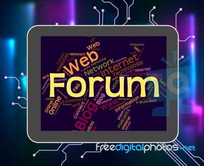 Forum Word Shows Social Media And Chat Stock Image