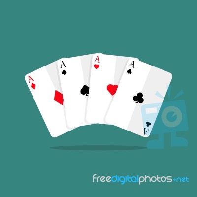 Four Aces Playing Cards Stock Image